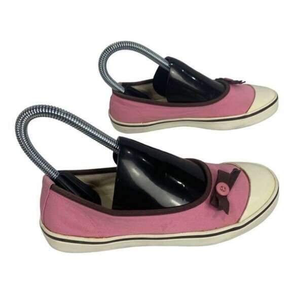 Old Navy Girls Pink Canvas Slip-On Shoes With Bow & Button Accent Size 2 - Picture 5 of 9